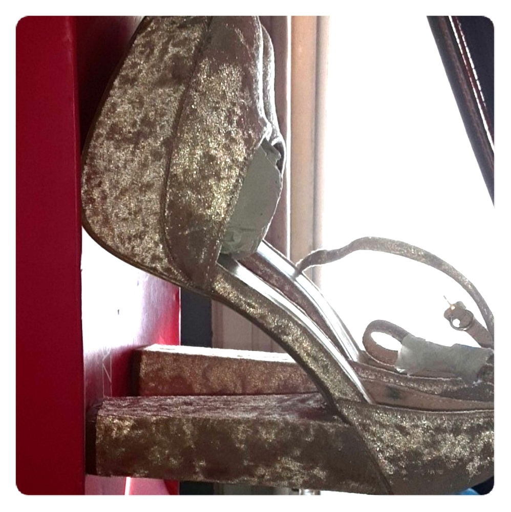 Blush velvet high heels